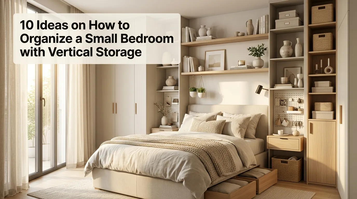 10 Ideas on How to Organize a Small Bedroom with Vertical Storage