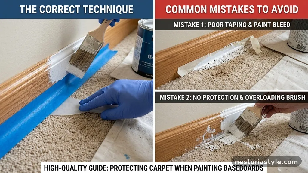 Common Mistakes to Avoid - How to Paint Baseboards on Top of Carpeting Without Getting Paint on Fibers