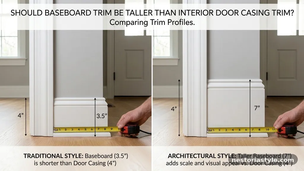 Comparing Trim Profiles - Should Baseboard Trim Be Taller Than Interior Door Casing Trim?
