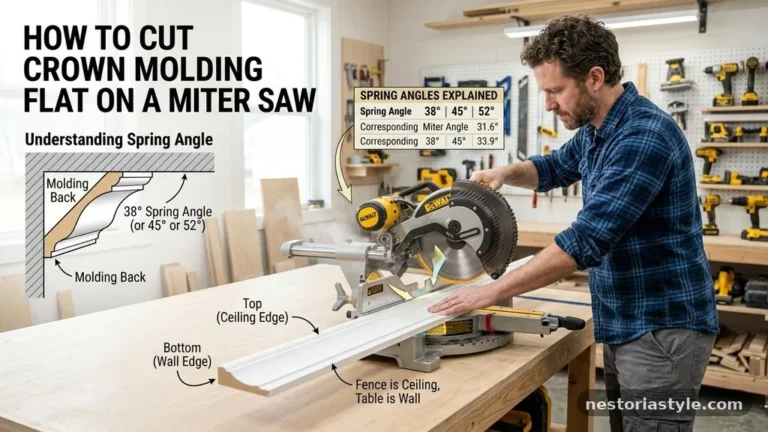 How to Cut Crown Molding Flat on a Miter Saw (Spring Angles Explained)