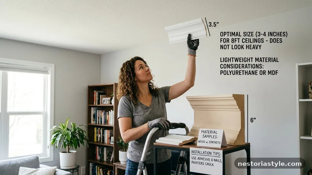 Material Considerations for Installation - What Size Crown Molding Works on Low 8-Foot Ceilings Without Looking Heavy?