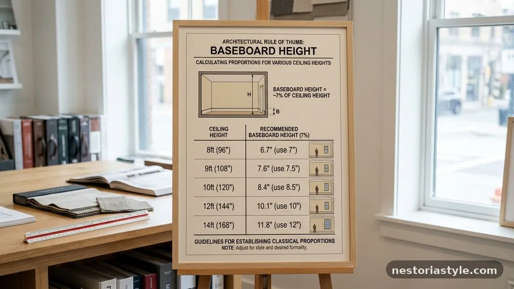 The Architectural Rule of Thumb for Baseboard Height (7% Rule)