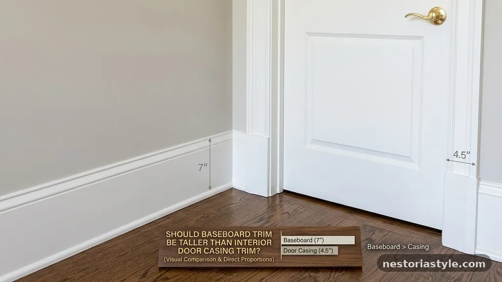The Direct Answer on Proportions - Should Baseboard Trim Be Taller Than Interior Door Casing Trim?