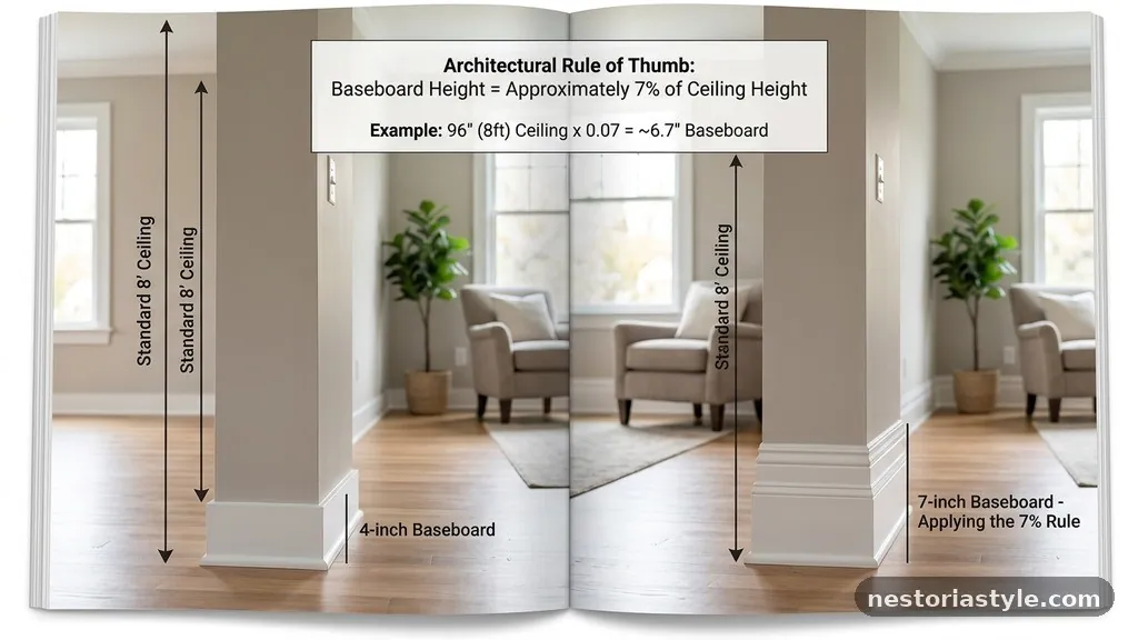 The Impact of Ceiling Height on Trim Selection - The Architectural Rule of Thumb for Baseboard Height (7% Rule)