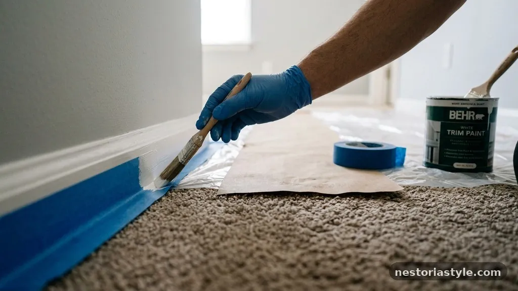 The Primary Method for Carpet Protection - How to Paint Baseboards on Top of Carpeting Without Getting Paint on Fibers