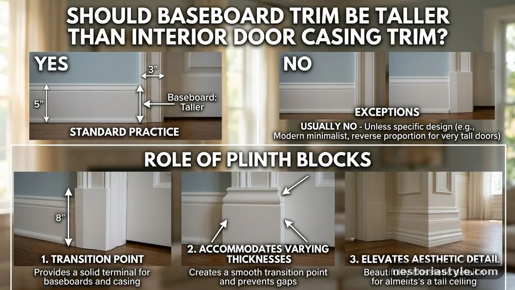 The Role of Plinth Blocks - Should Baseboard Trim Be Taller Than Interior Door Casing Trim?