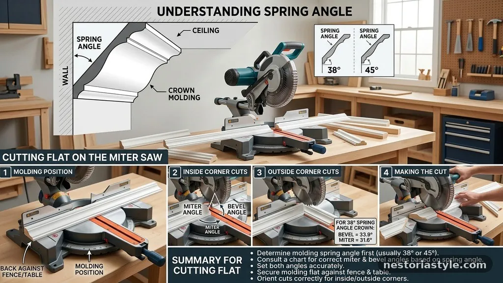 Understanding the Spring Angle - How to Cut Crown Molding Flat on a Miter Saw (Spring Angles Explained)